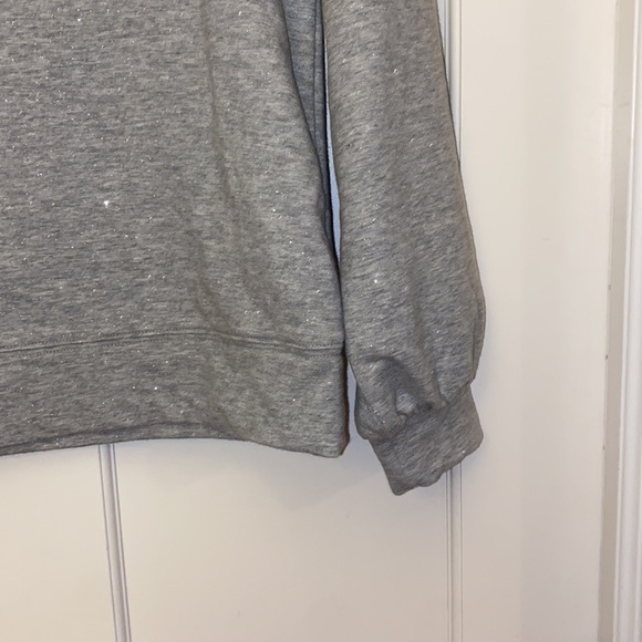 EUC Jcrew Factory cotton-poly blend sparkle ruffle sweatshirt Small Holiday’22 ✨ - Picture 6 of 10